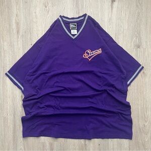 Vintage Phoenix Suns Shirt Mens XXL Purple V Neck Embroidered 90s Pro Player